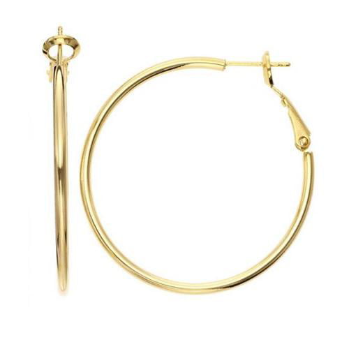 35mm Rose Gold Plated Earrings Hoop Hoop Earrings EAR-258 Brass Earrings Circle Dangle